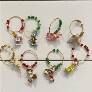 Disney wine glass charm set
